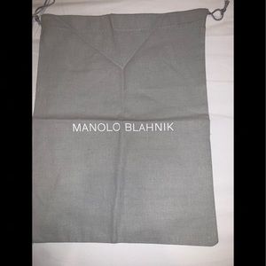 Manolo Blanik Grey Drawstring Bag